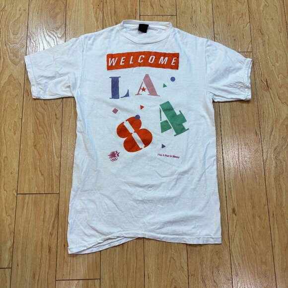 Other - Vintage 1984 Los Angeles Olympics USA Short Sleeve White T-Shirt Size Medium?